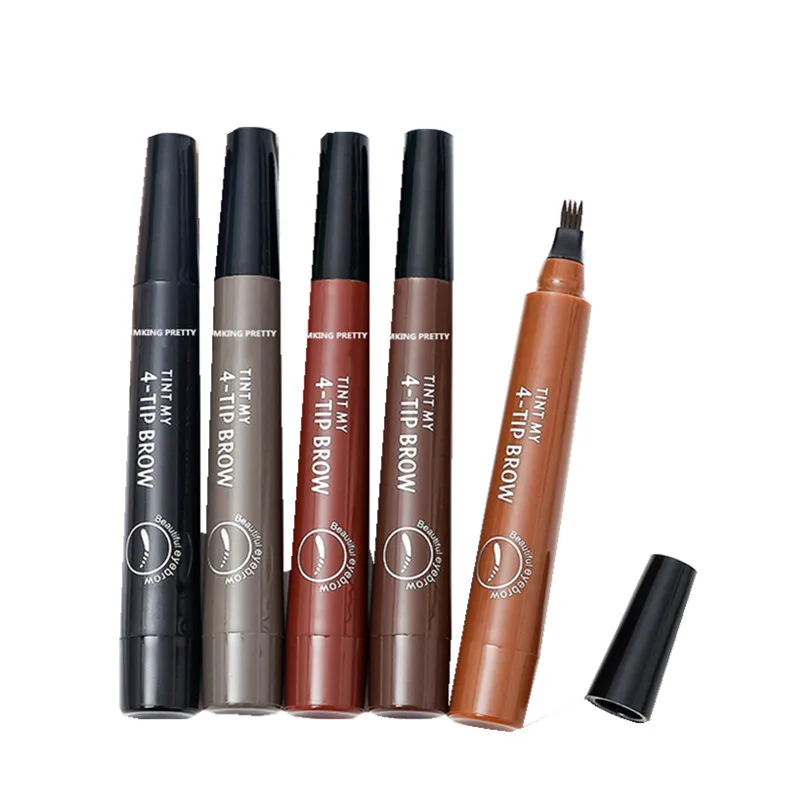 Hot Popular Products Wholesale Mking Pretty Four Headed Waterproof Eyebrow Pencil Eyebrow Contouring
