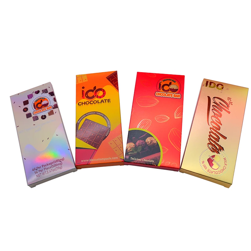 Chocolate Bar Packaging Box  Custom Holographic Cartoon Resistant One Gummy up Edible Mushroom Chocolate Bar Child Food
