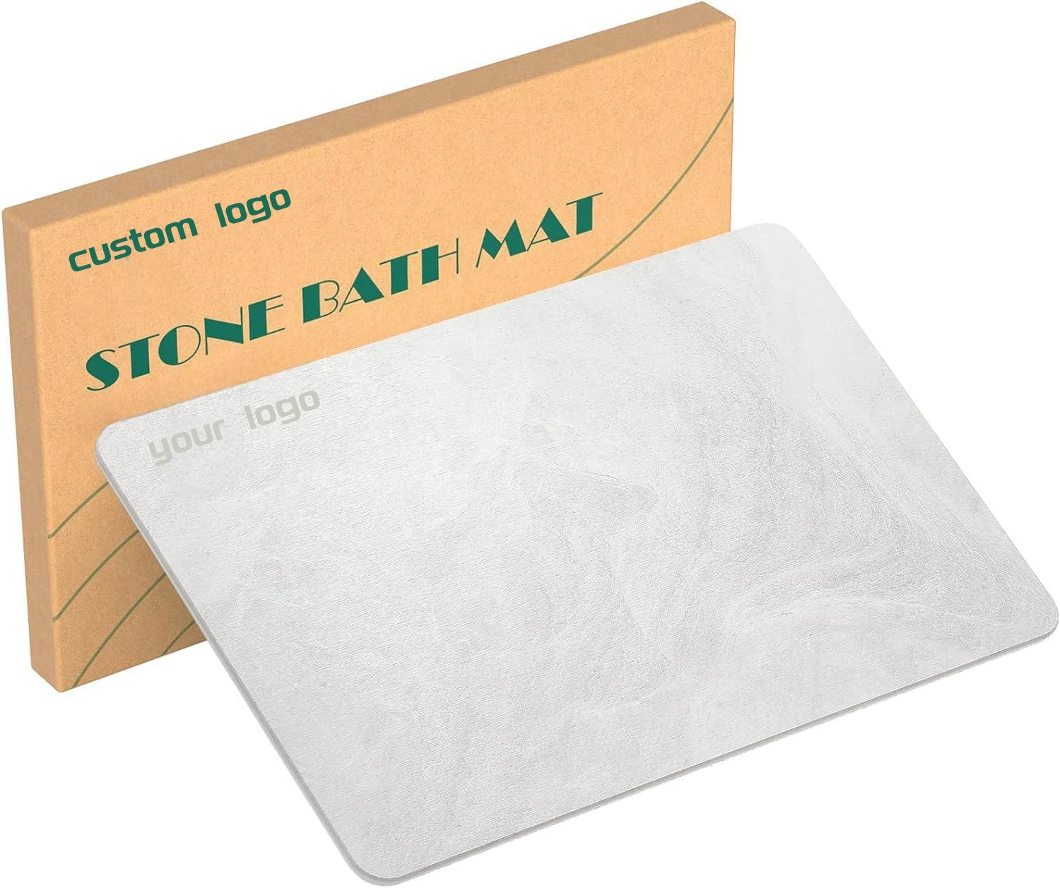 Custom Diatomite Stone Bath Mat Natural Diatomaceous Earth Bath Stone Mat, High Absorbency, Fast Drying Bathroom Floormat