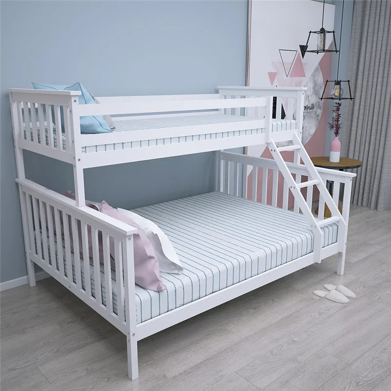 High Quality double decker kids children bunk bed triple wood loft bed