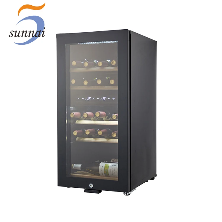 Wholesale 24 Bottle Freestanding Small Champagne Refrigerator Two Zone Wine Cooler