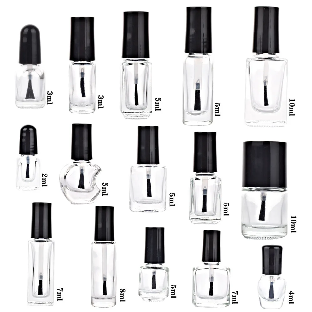 wholesale empty luxury display bulk glass 5 15ml nail gel polish bottles kids with brush