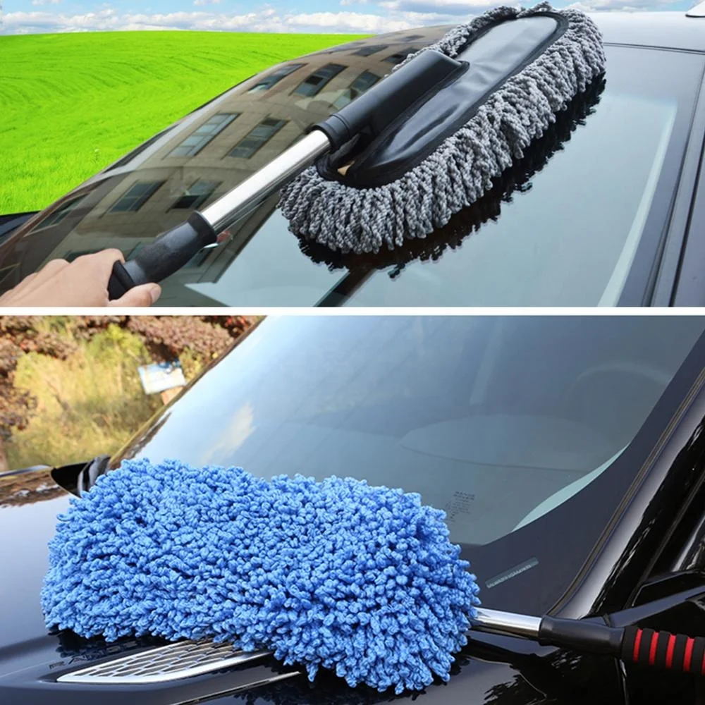 Telescopic Handle Multifunctional Dust Removal Car Washing Brush Nanofiber Car Washing Cleaning Dust Removal Car Cleaning Mop