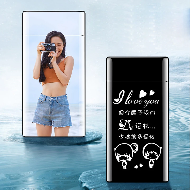 Cigarette double arc flameless windproof electric usb Dolphin lighter, custom gift electronic plasma smoking lighter with watch