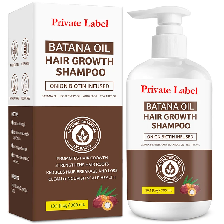 Custom Private Label Anti Hair Loss Shampoo Organic  Argan Rosemary And Honduras Batana Oil Hair Growth Shampoo