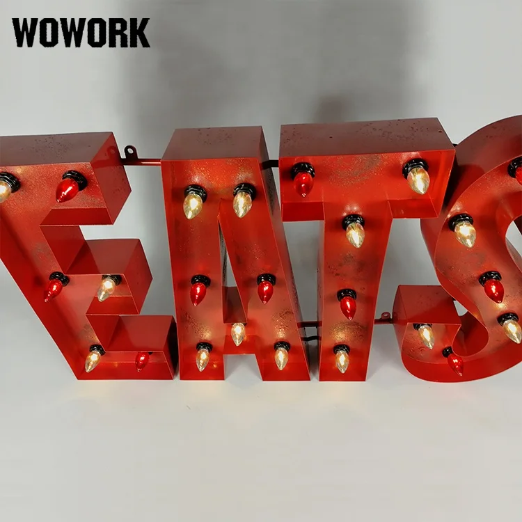 2024 WOWORK amusement electronic colorful letters LED carnival decor light up marquee sign for shop decor