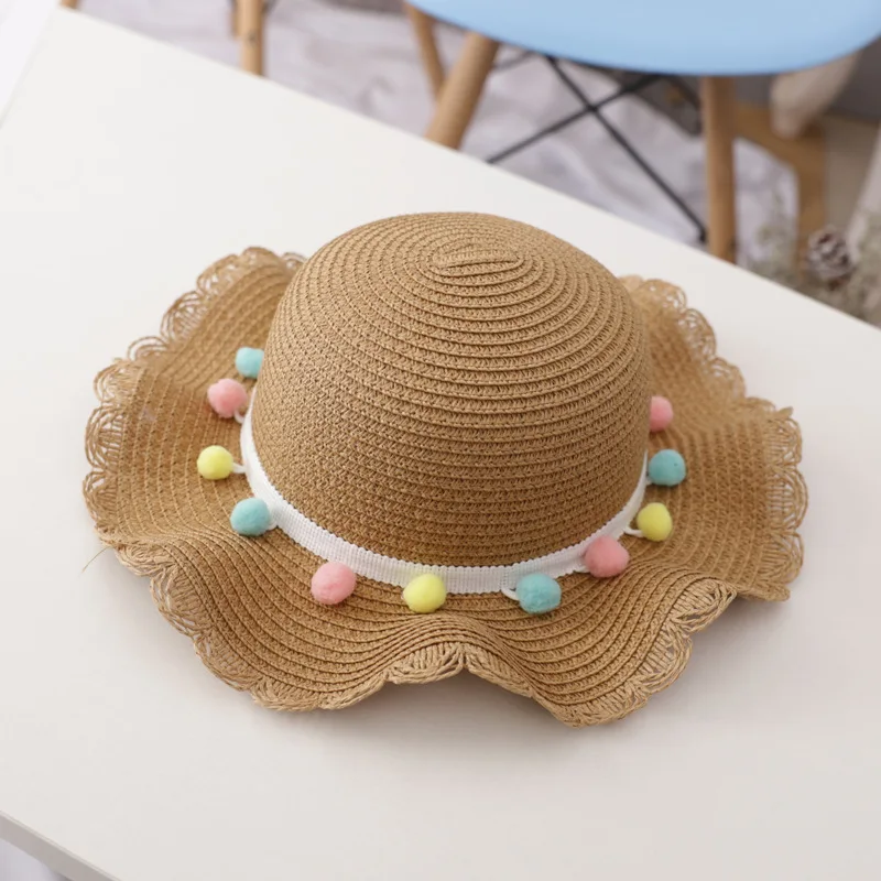 Children wholesale beach summer kids unisex paper straw hat and bag set