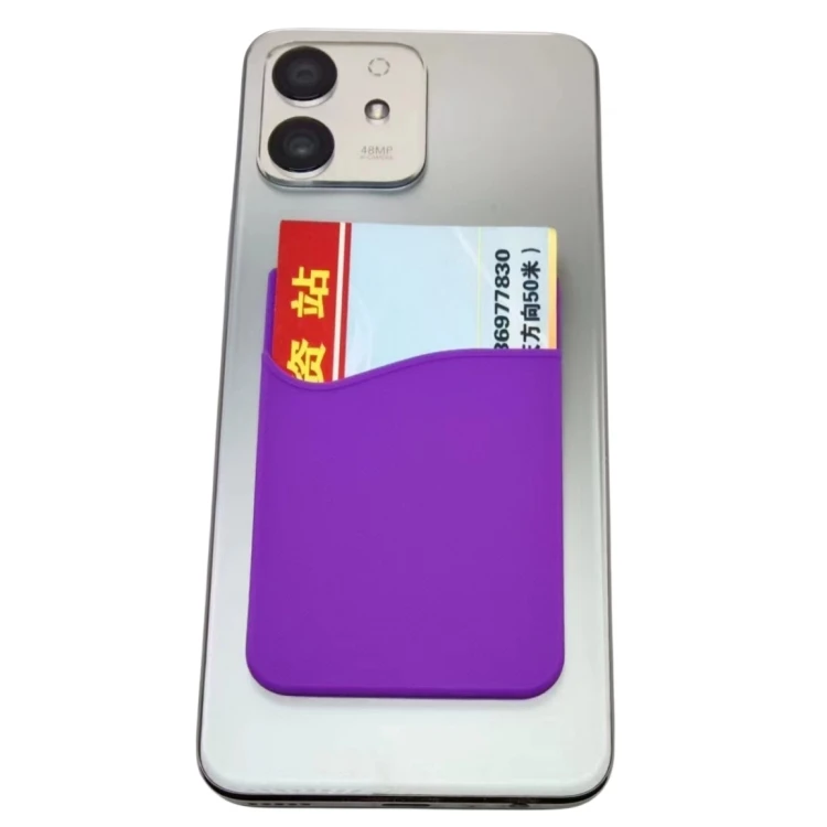 Custom logo Silicone Mobile Phone Card Holder Adhesive Cell Phone Sticker Credit Card Holder