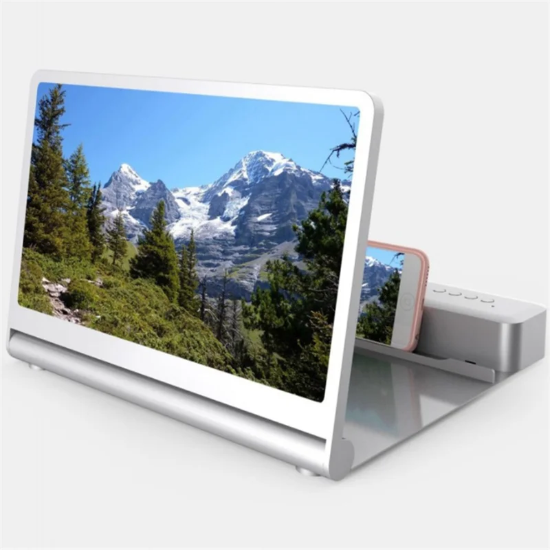 Honatop BT wireless speaker mobile phone screen amplifier 12 inch mobile phone amplifier desktop stand 3D stand