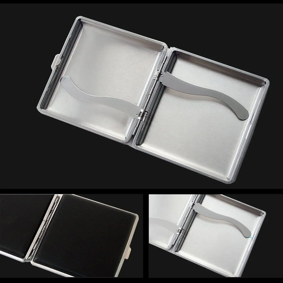 2021 Factory wholesale Leather Black Cigarette Case Holds 20 Cigarette for Regular Size