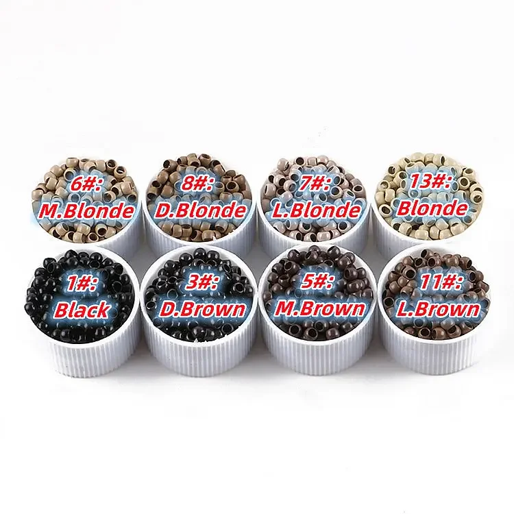 Micro Tubes Flared Micro Rings Links Micro Ring I Tip Hair Extension Tools Flat Edge Copper Wholesale 2.8mm 3.0mm 3.4mm 4.0mm