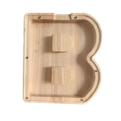 Customized Letters Coin wooden money bank Name Letter Shaped Money Saving Boxes Kids DIY Wooden Piggy Bank