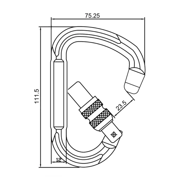 Factory Whole HMS Key Lock Pear Shaped Aluminum Carabiner