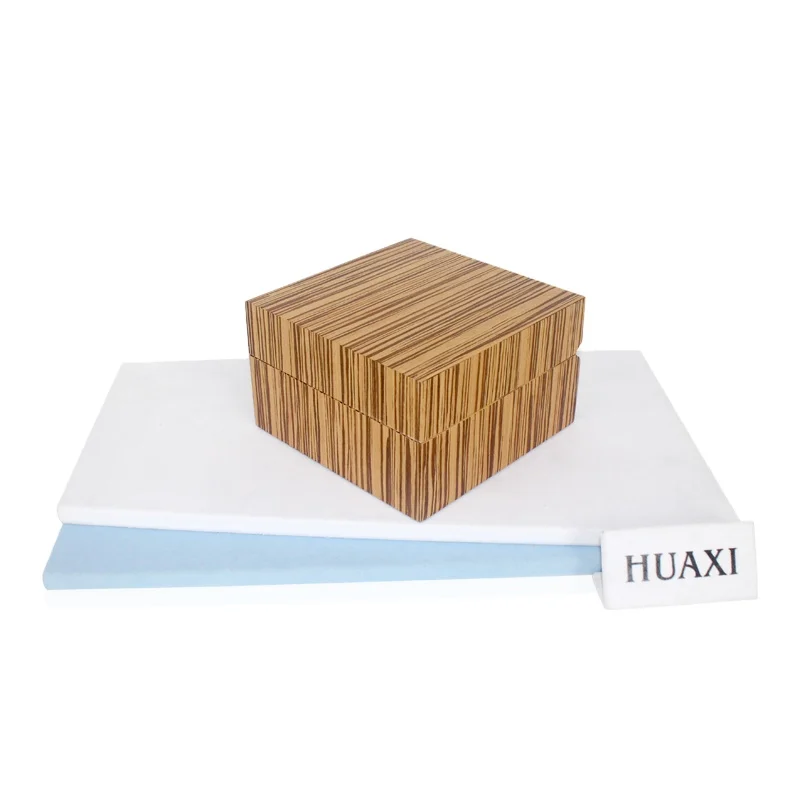 Wood veneer wooden watch box with watch pillow