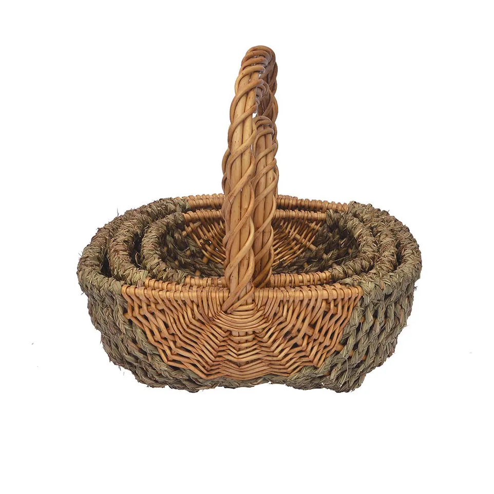 
Fair Trade Strong styles Creative Wicker &Rope Weaved baskets with handles Willow baskets 