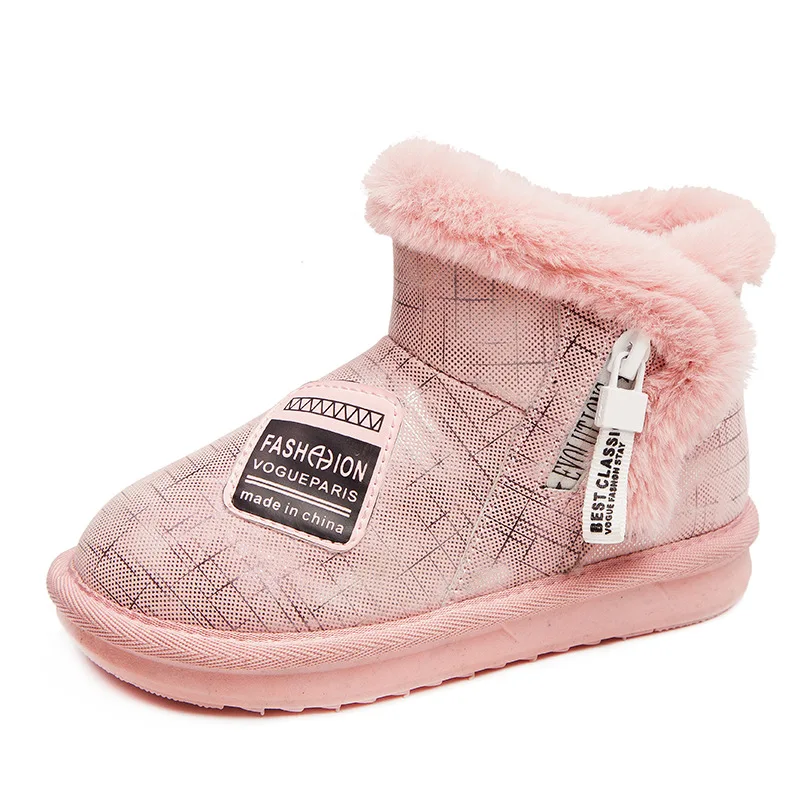 2021 Lovely  Winter  New Fashion Low Price Waterproof Plush Slip-on Kids Children kids snow boots cheap