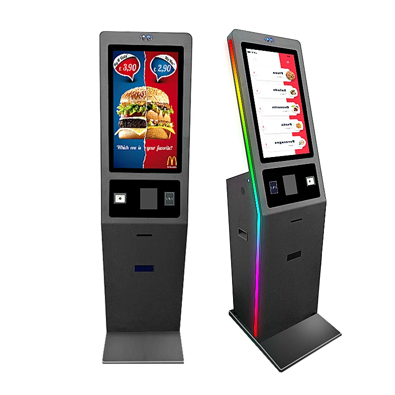 Floor Standing Self Payment Kiosk 27 inch Face Recognition Touch Screen Kiosk Self Service Kiosk Inbuilt with Cash Acceptor