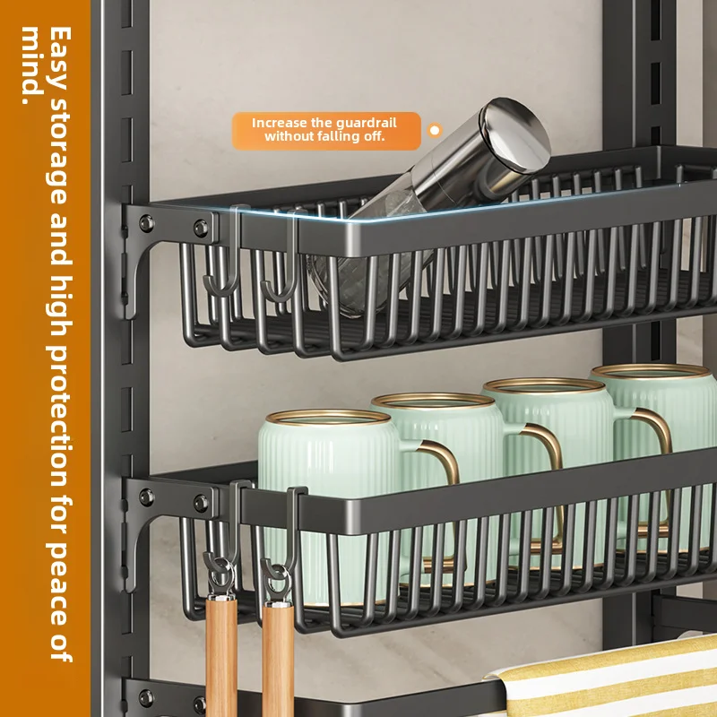 Best Selling Multi-Layer Wall Hanging Kitchen Spice Rack Metal Over the Door Pantry Organizer Storage Rack With Mesh Baskets