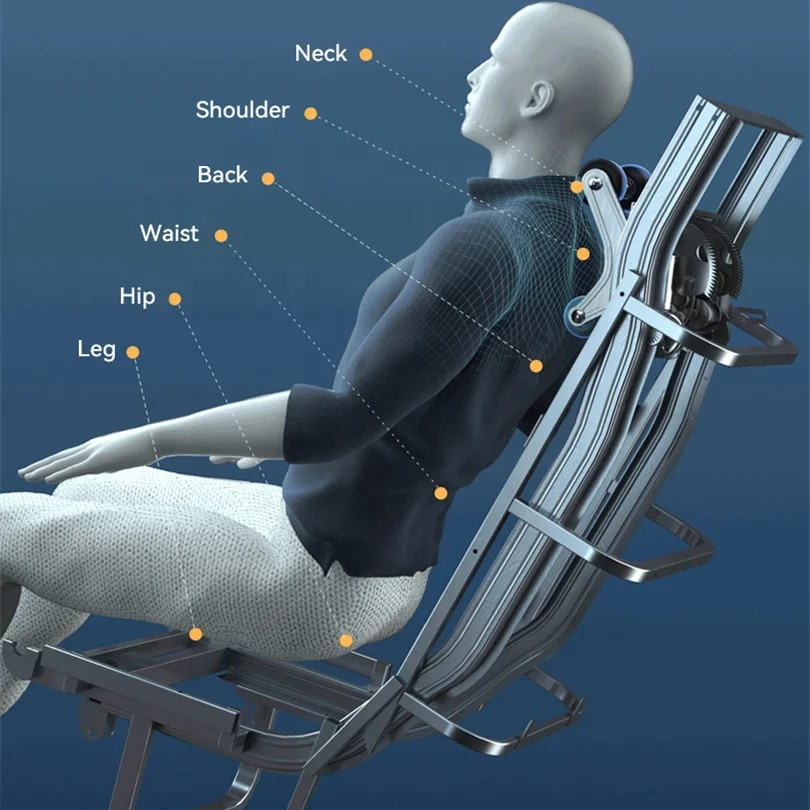 New Design Electric 4D Shiatsu Recliner Thai Stretch Zero Gravity Heating SL Track Comprehensive Full Body Massage Chair