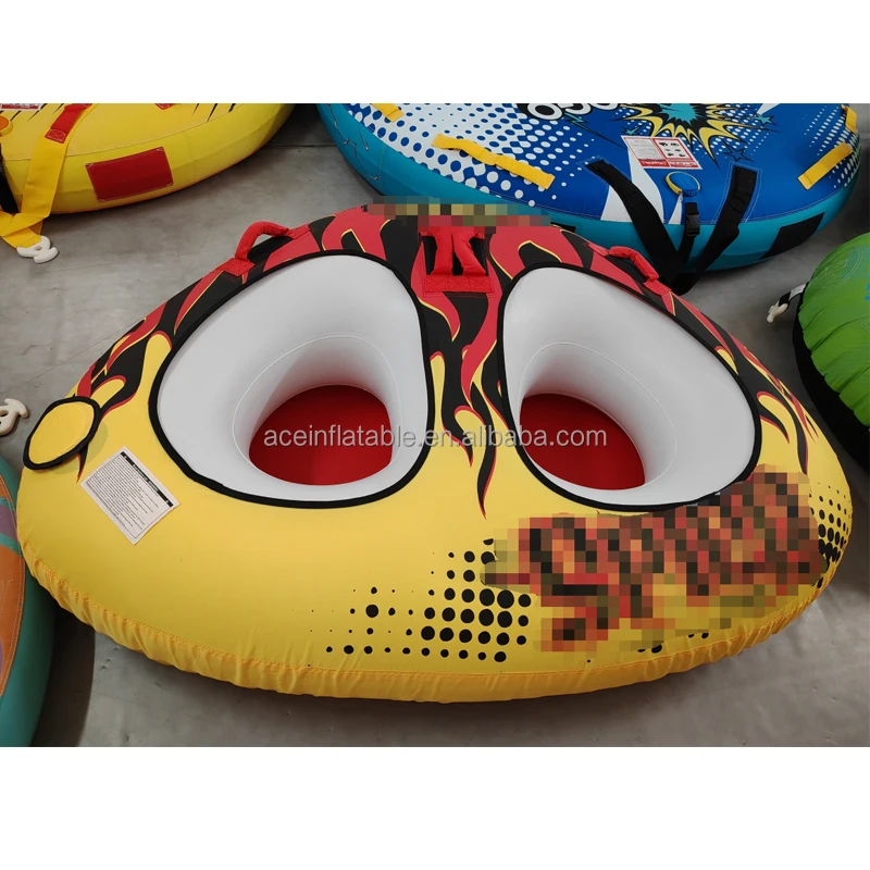 OEM, ODM 2 Persons Aqua Speed Flying Boat ski tube water sport toy  Inflatable Crazy UFO Sofa Inflatable towable boat