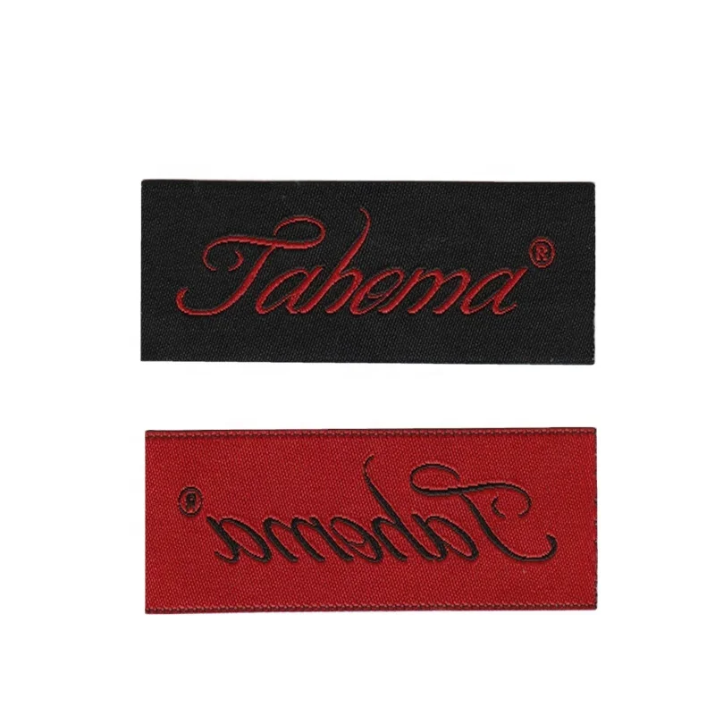 
Cheap Custom Clothing Woven Label Center fold Damask Woven Label Garment Woven Label For Clothing Hats 
