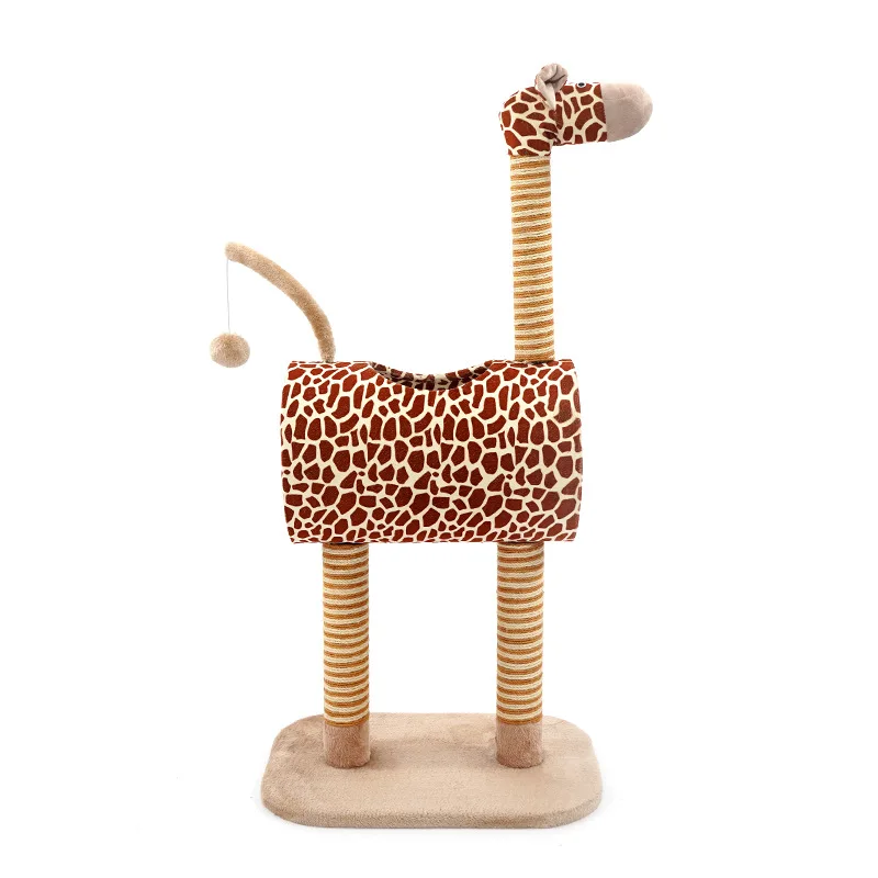 
wholesale Pet toy Giraffe Shape Cat Climbing tree Wood Condo Furniture Tower Cat Tree house cat Scratcher 