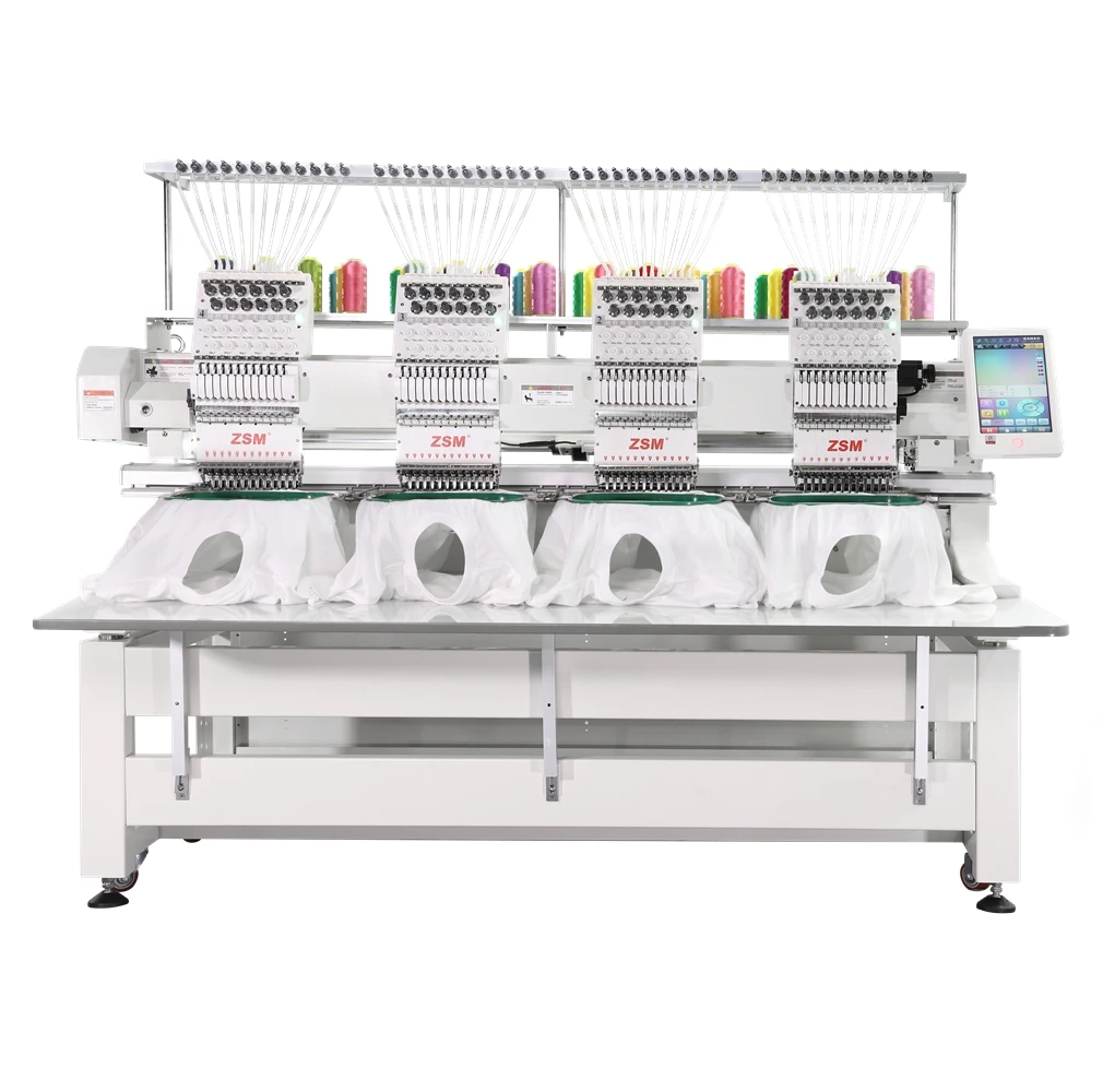 multi-function 4 heads 12 needles cap shirt flat embroidery machine commercial computerized embroidery machine