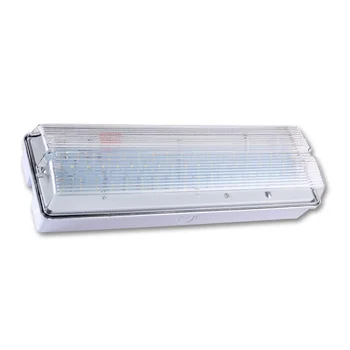 Waterproof Ip65 LED Rechargeable Bulkhead Lamp PC Plastic Exit Sign Emergency Light Bulkhead Led Light PVC Fitting Light