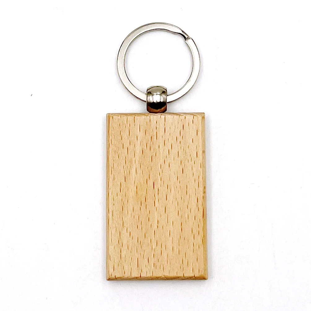 Keychains Keychain for Engraving 2023 High Quality Blank Wood Custom Laser Logo Wooden Silicone Alloy Light Keychain