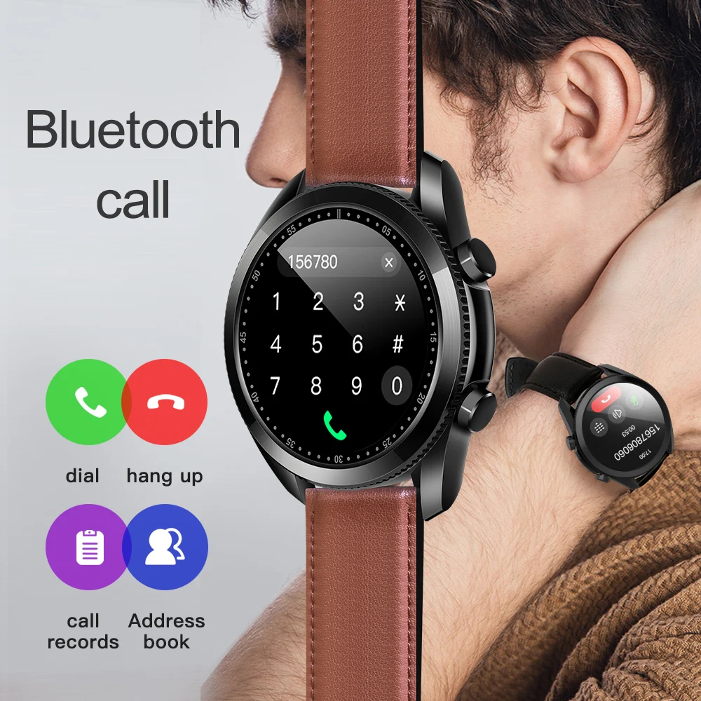 UM90 Business Women Man SmartWatch Waterproof Round Screen Full Touch Sleep Monitoring Low Power Smart Phone Watch UM90