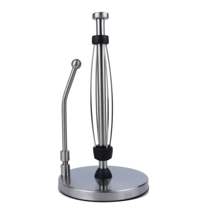 Bathroom   Damper Paper Towel Holder With Spring Side Dry Sucker Bottom Counter Top  One-Handed Tear  Paper  Roll Holder