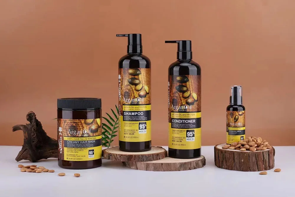 In Stock Hair Care Set  control anti dandruff organic argan oil hair shampoo and conditioner set