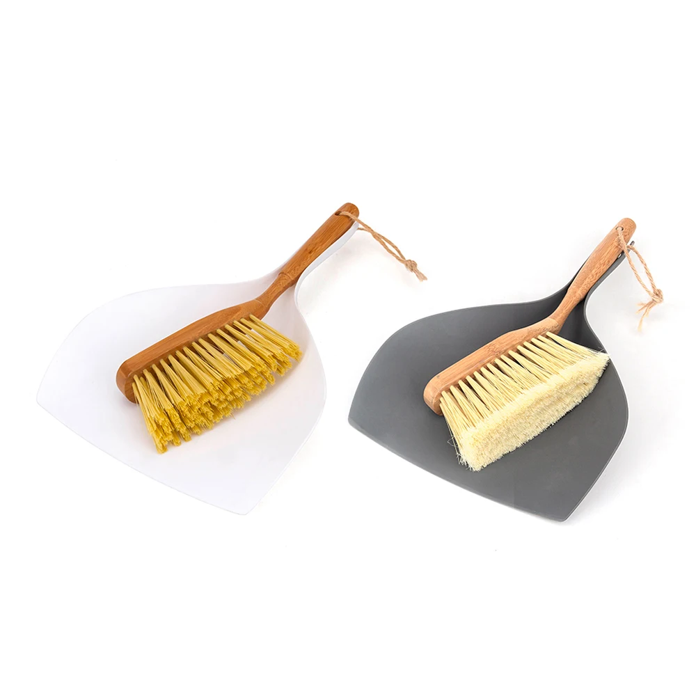 Small wisk  dustpan and brush mini  handheld dust pan with cleaning brush Wood Hand Broom with Dustpan Set