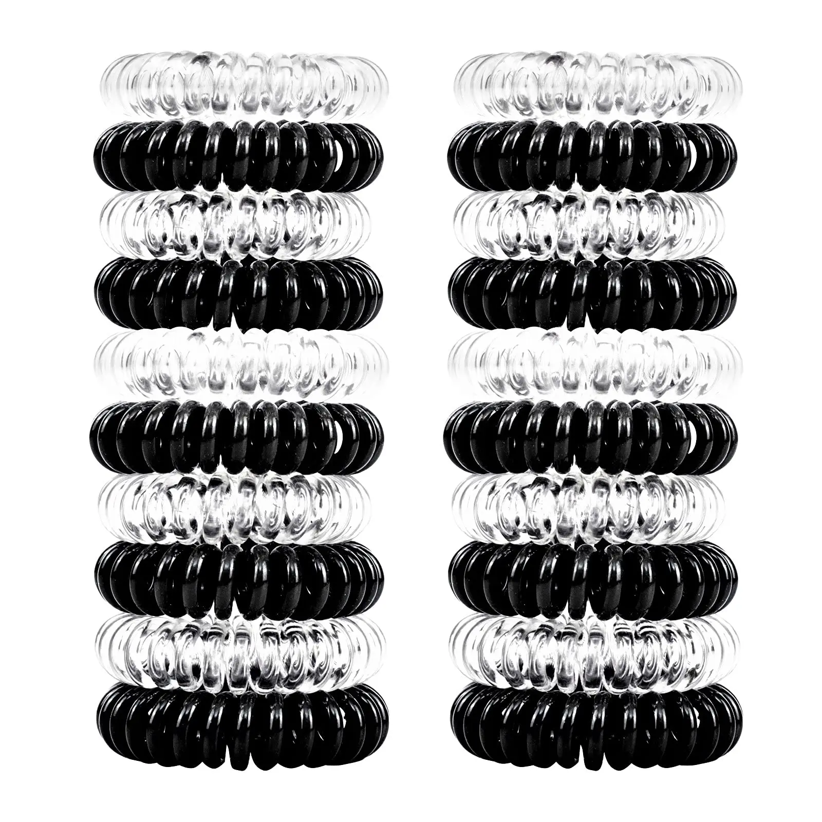 Spiral Hair Ties  Coil Matte Phone Cord Ponytail Holder Coil Scrunchies Plastic Hair Coils For Women Girls