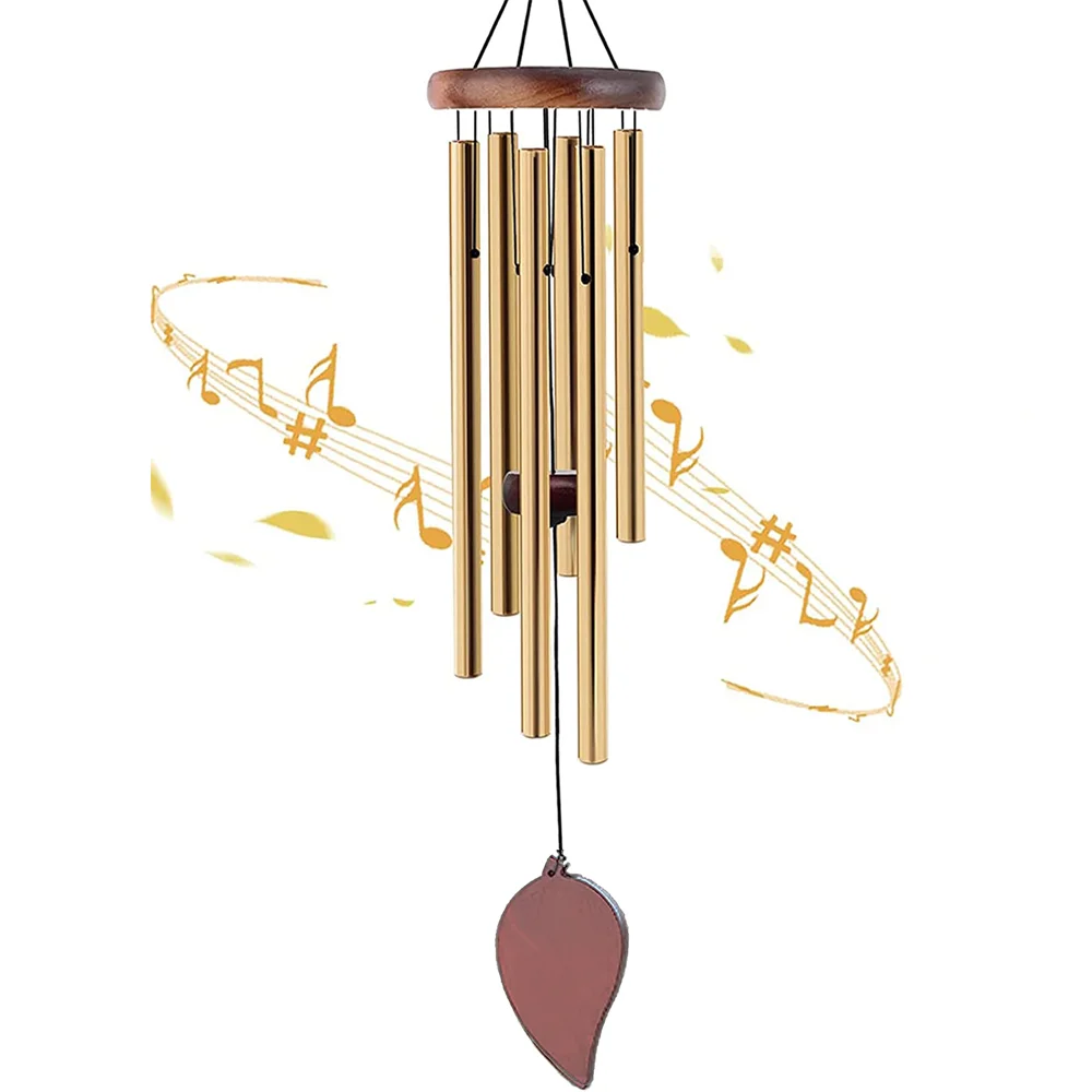 Condolence gift condolences to loved ones commemorative wind chimes metal aluminum tube wooden cover outdoor music wind chimes