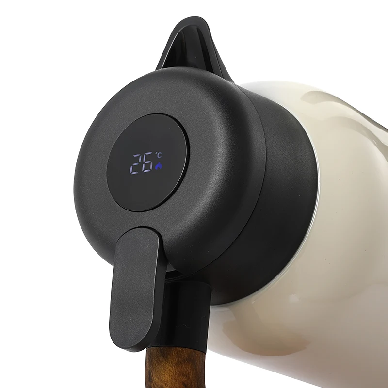 2L Double Wall Stainless Steel Temperature Smart Digital Coffee Display Tea Pot Water Kettle Cover Lid