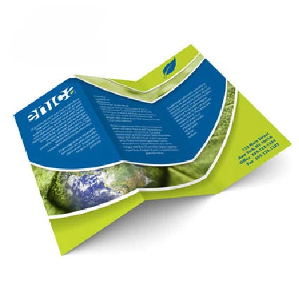 Z stylish folded leaflet brochure printing service A4 200 gsm glossy art paper with Hot Stamping fast delivery