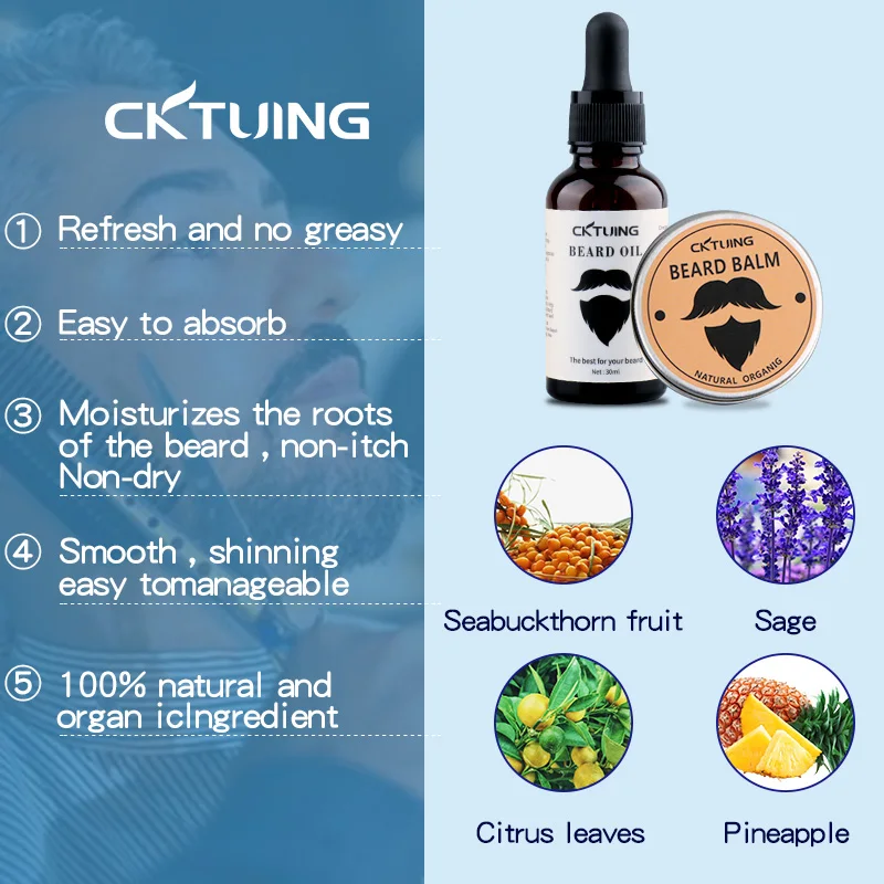 custom logo beard oil kit grooming comb and beard brush set