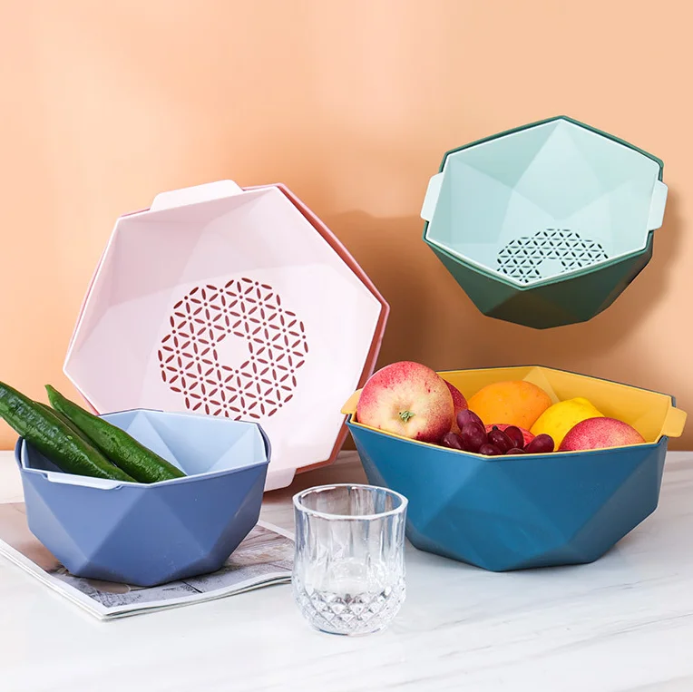 fruit sieve plastic colander kitchen strainer water crystal clear multifunctional plastic drain basket bowl for kitchen