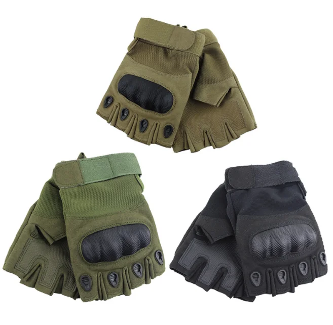 Green Fitness anti slip wear resistant  outdoor rock climbing breathable half finger riding nylon sport gloves