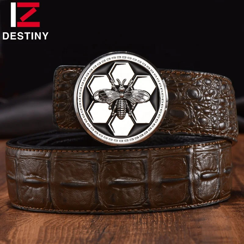 Factory Wholesale Custom Belts Bee Buckle Fashion Luxury Brand Famous Designer Men Leather Belt