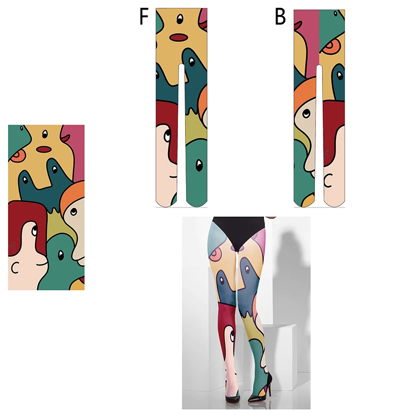 Popular 360 degree printing custom tights pantyhose fashion anti snag seamless bodysuit pantyhose women accept low MOQ