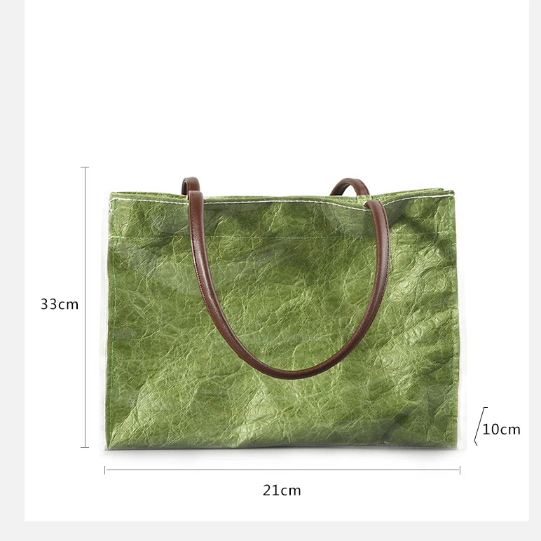Simple eco-friendly Dupont paper tote waterproof shoulder bag large capacity Tyvek shopping tote bag