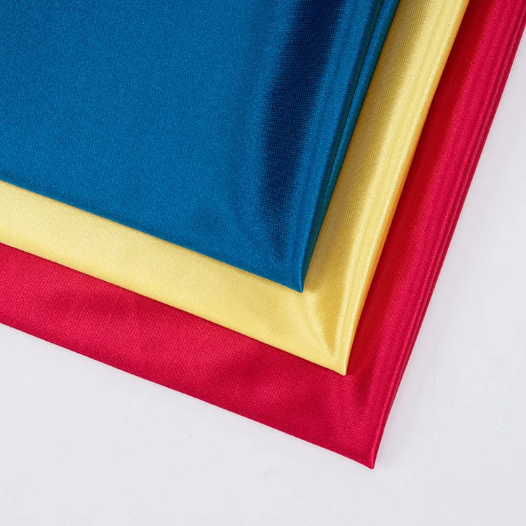 Заводская цена, 90% полиэстер, 10% эластичная четырехсторонняя тянущаяся блестящая атласная ткань из спандекса для купания