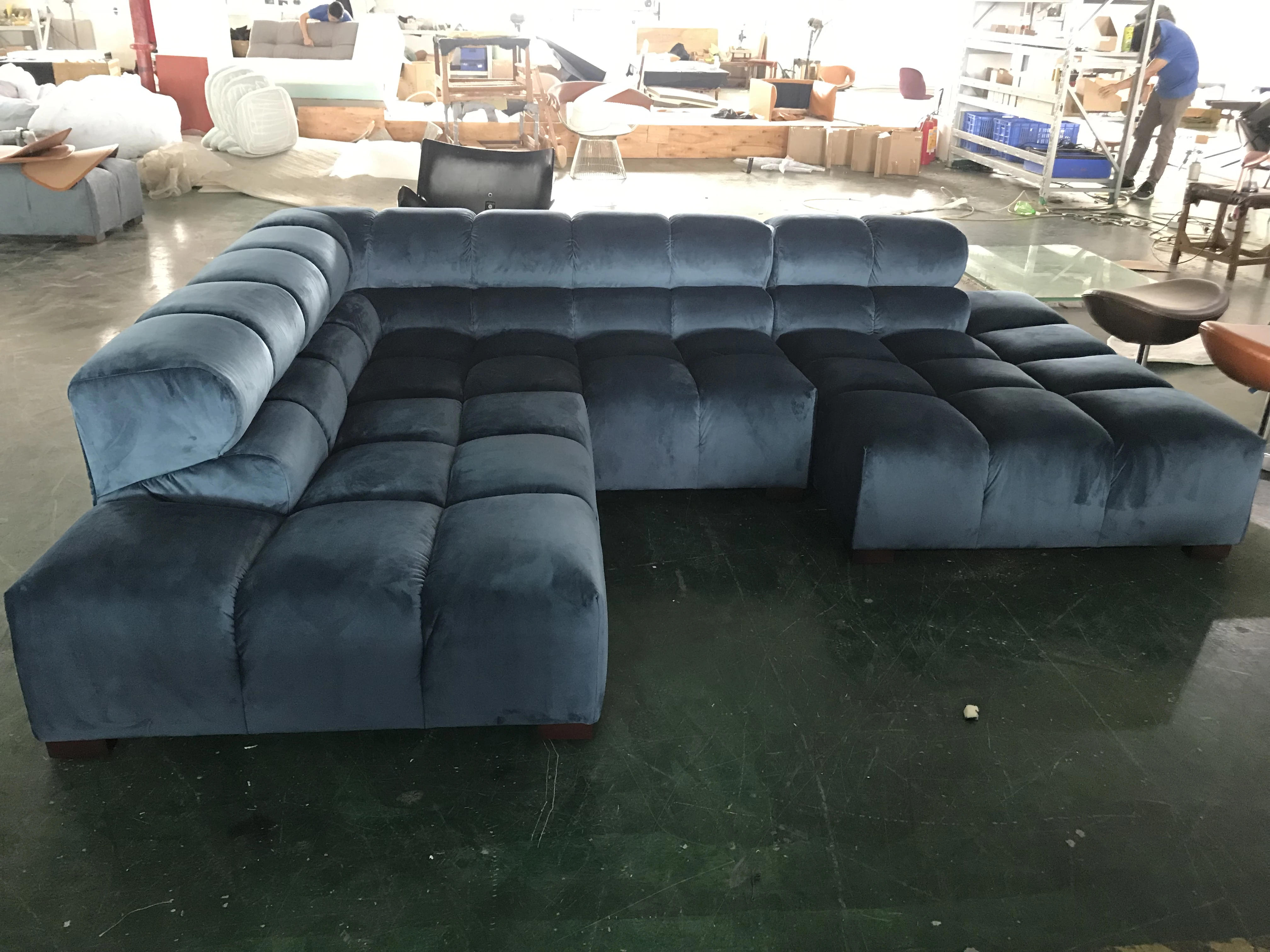 New Design Grey High End Diy Modular Living Room Fabric Extra Large Corner Sofa