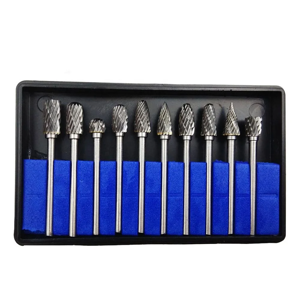 3 * 6 set hard alloy tungsten steel grinding head rotary file tungsten steel milling head wood carving rotary file