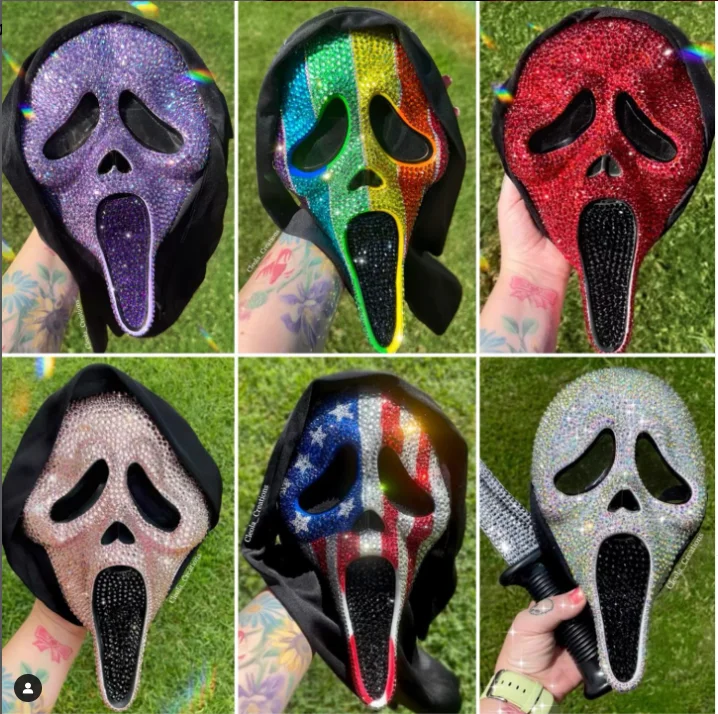 Halloween cool set diamond devil scream mask scary whole props April Fools party cosplay mask