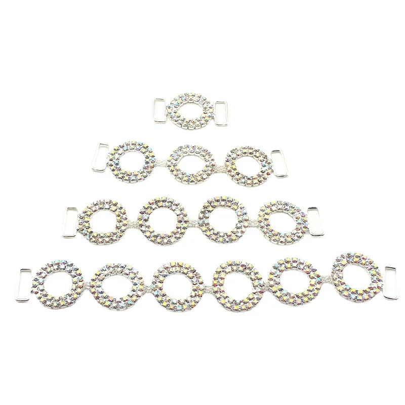 Newest Black Big Crystal Bikini Connectors Rhinestone For Swimsuit Crystal Buckle Swimwear Bra Accessory Clothing Footwear