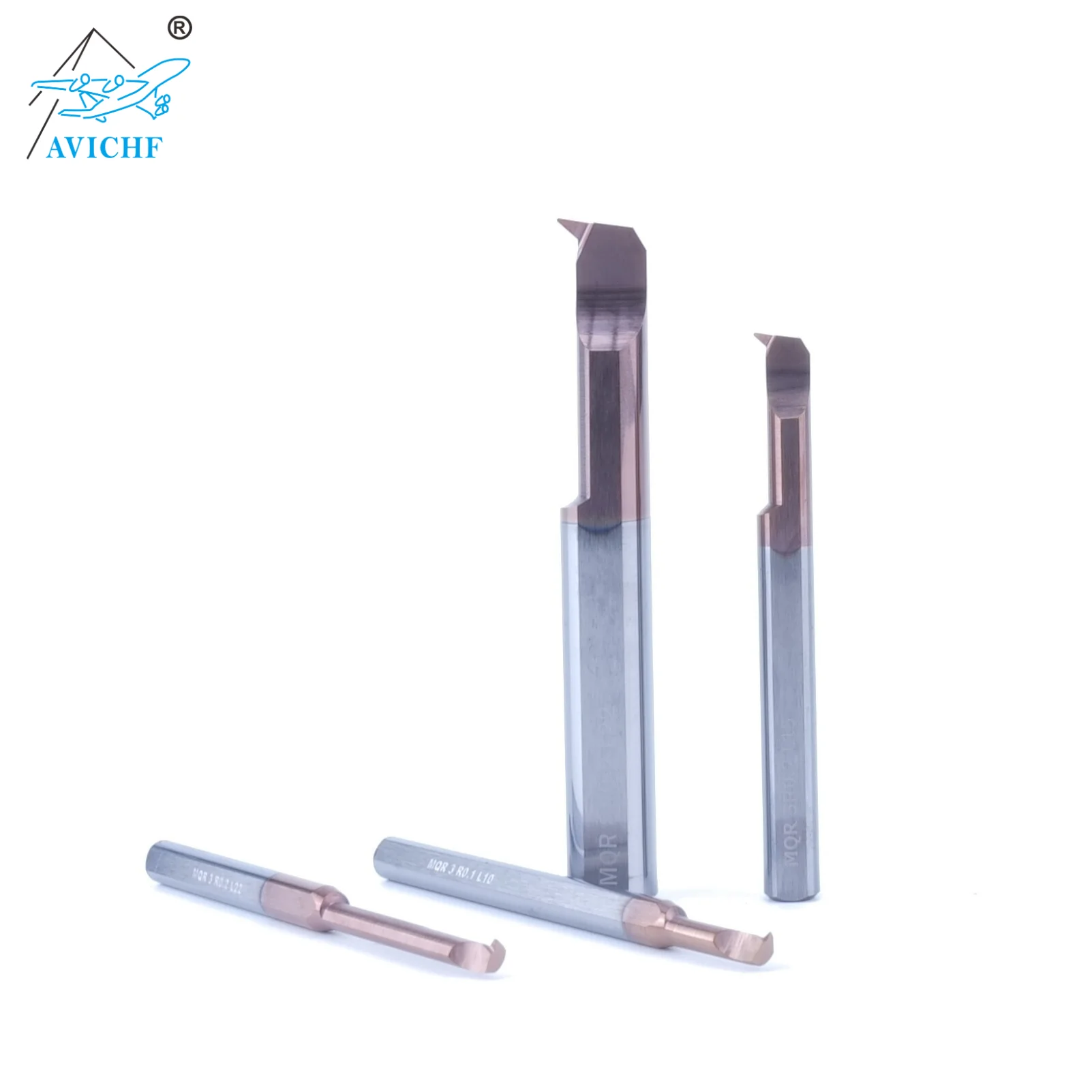 AVICHF MQR Carbide Miniature Diameter High Precision Boring Tool CNC Small Diameter Boring Bar (Bar Diameter 2mm-8mm)