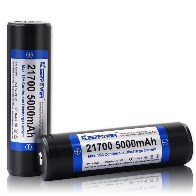 KeepPower 21700 3,7 V 5000mAh 15A перезаряжаемый литий-ионный аккумулятор с защитной печатной платой